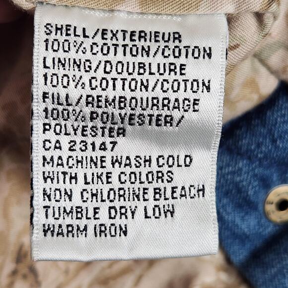 Talbots Jacket Womens Small Blue Quilted Denim Corduroy Collar Lined Barn - Picture 15 of 15